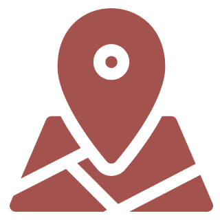 Map icon with location pin marker.