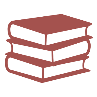 Stack of red books on black background.